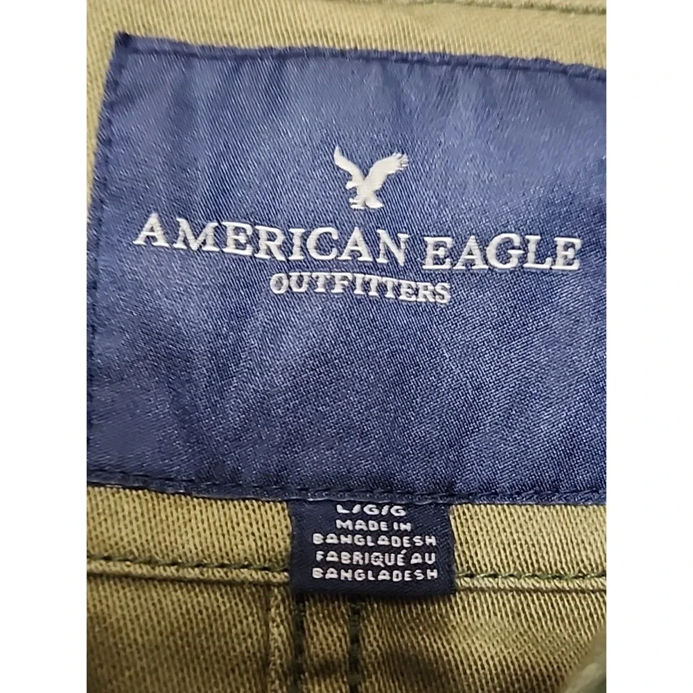 American Eagle AEO‎ Green Camo NAH Embroidered Heart Utility Jacket L Buttons